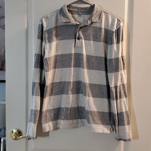 Gap Gray Striped Collar Mens Button Shirt